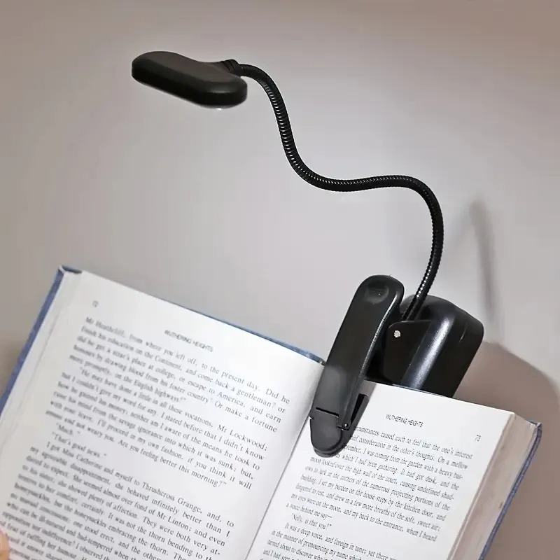 Book Light Flexible - 클립이있는 미니 LED 책 조명, 배터리