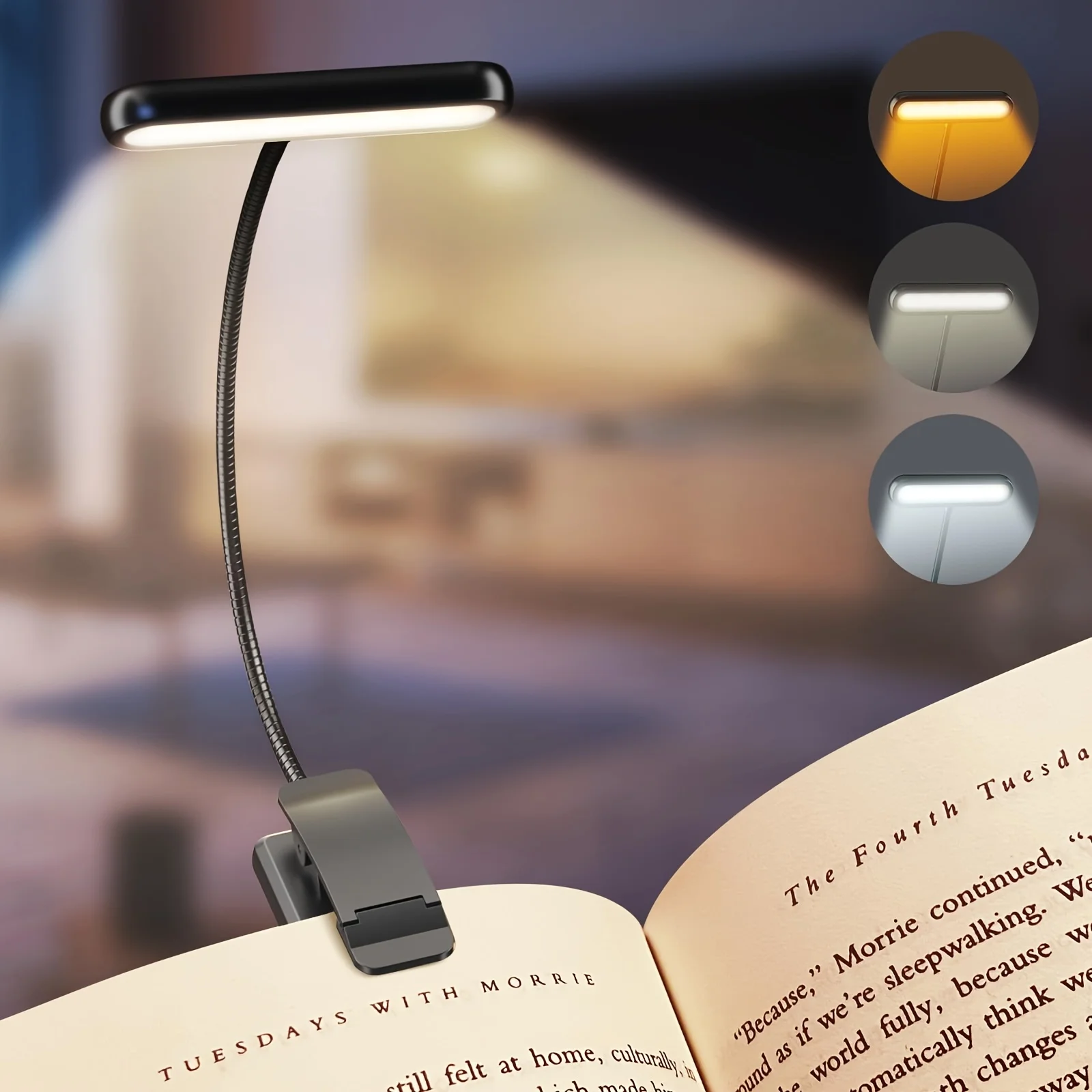 Book Light Flexible - 휴대용 유연한 쉬운 클립 야간 독서