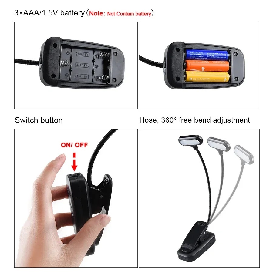 클립이있는 미니 LED 책 조명, 배터리 구동 눈 보호 - Book Light Flexible 리뷰 및 가격