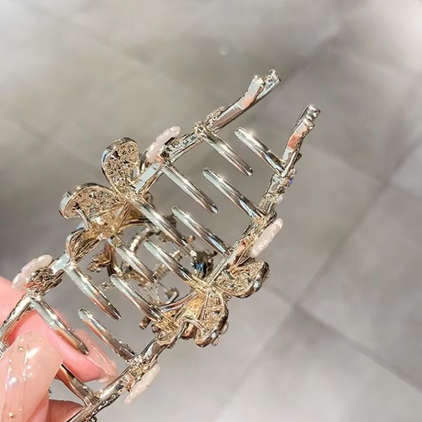 1개 메탈 헤어 클로 펄 헤어핀 빈티지 스타일 실버 헤 - Travel Accessories Girls 리뷰 및 가격