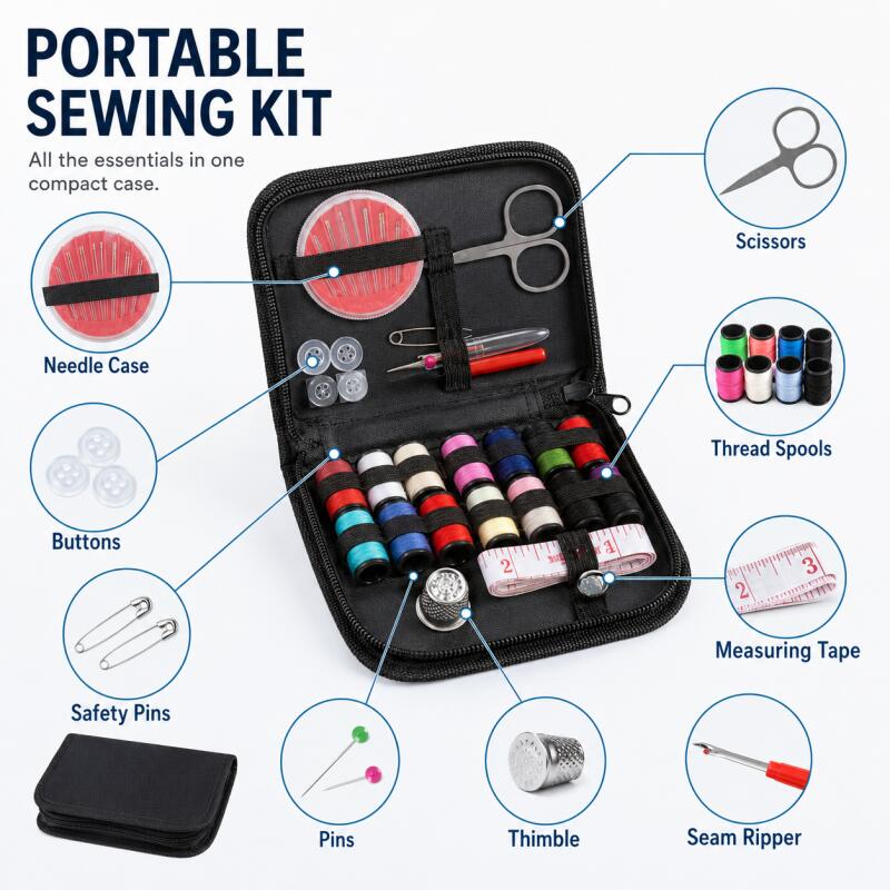 초보자와 전문가를 위한 휴대용 바느질 키트, 바늘, 실 - Travel Accessories To Sew 리뷰 및 가격