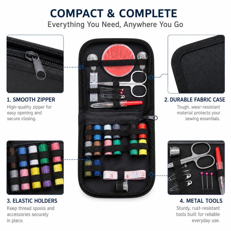 초보자와 전문가를 위한 휴대용 바느질 키트, 바늘, 실 - Travel Accessories To Sew 리뷰 및 가격