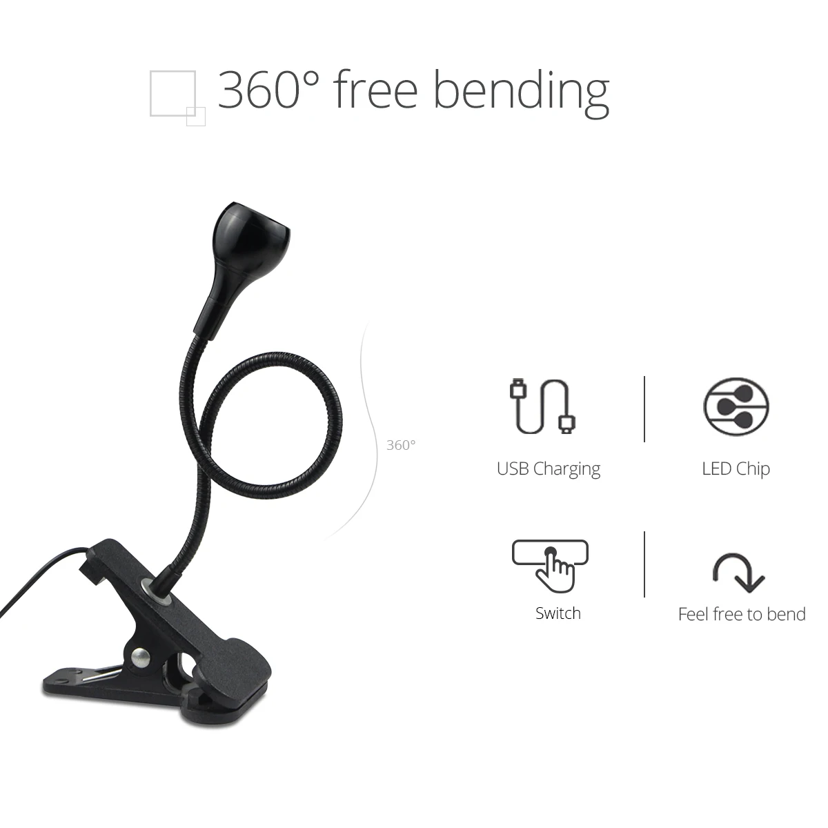 1-10Pcs 클립온 라이트 USB 전원 독서 책 라이 - Book Light Flexible 리뷰 및 가격