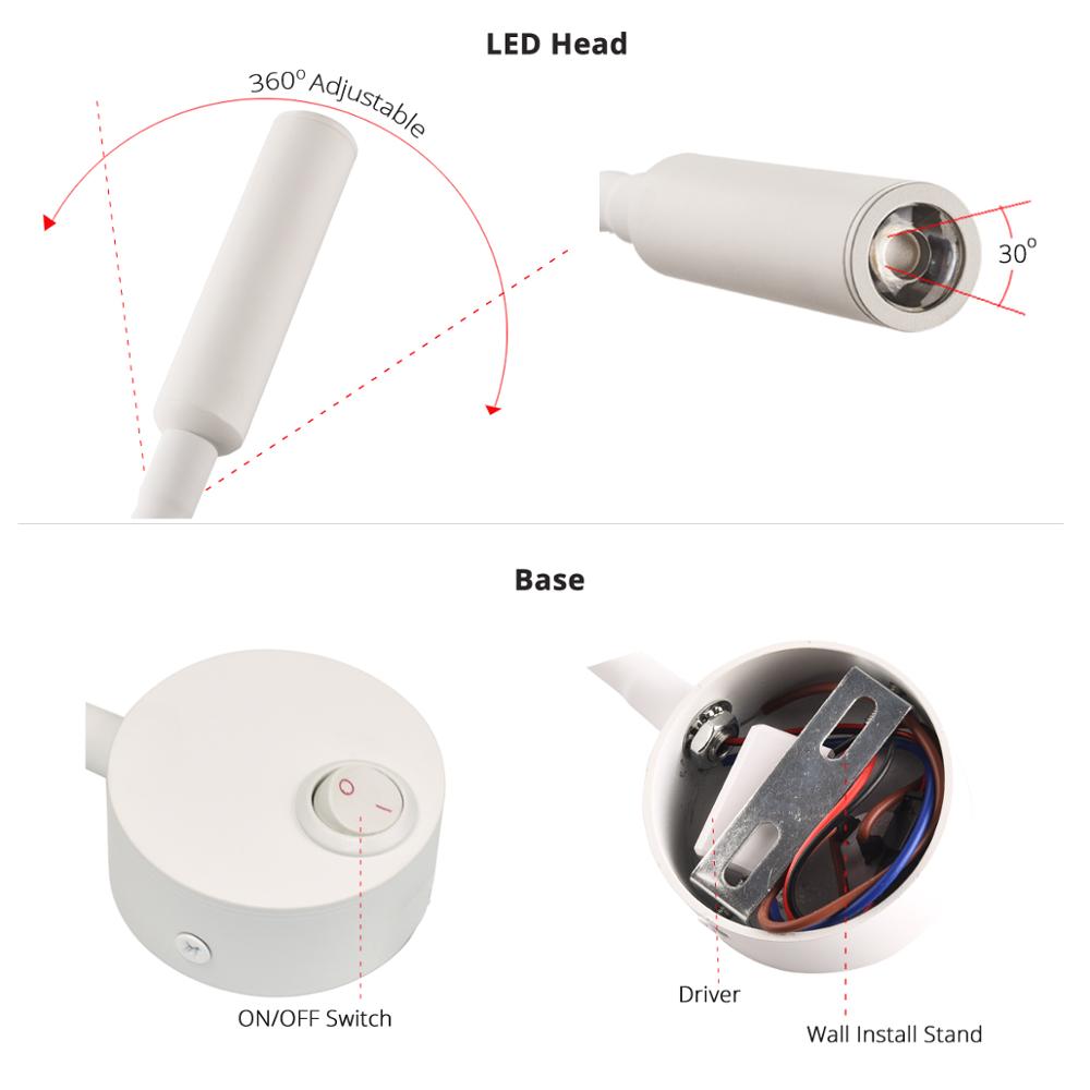 침대 옆 작업/학습/독서용 램프 벽등 3W LED 북램 - Book Light Flexible 리뷰 및 가격
