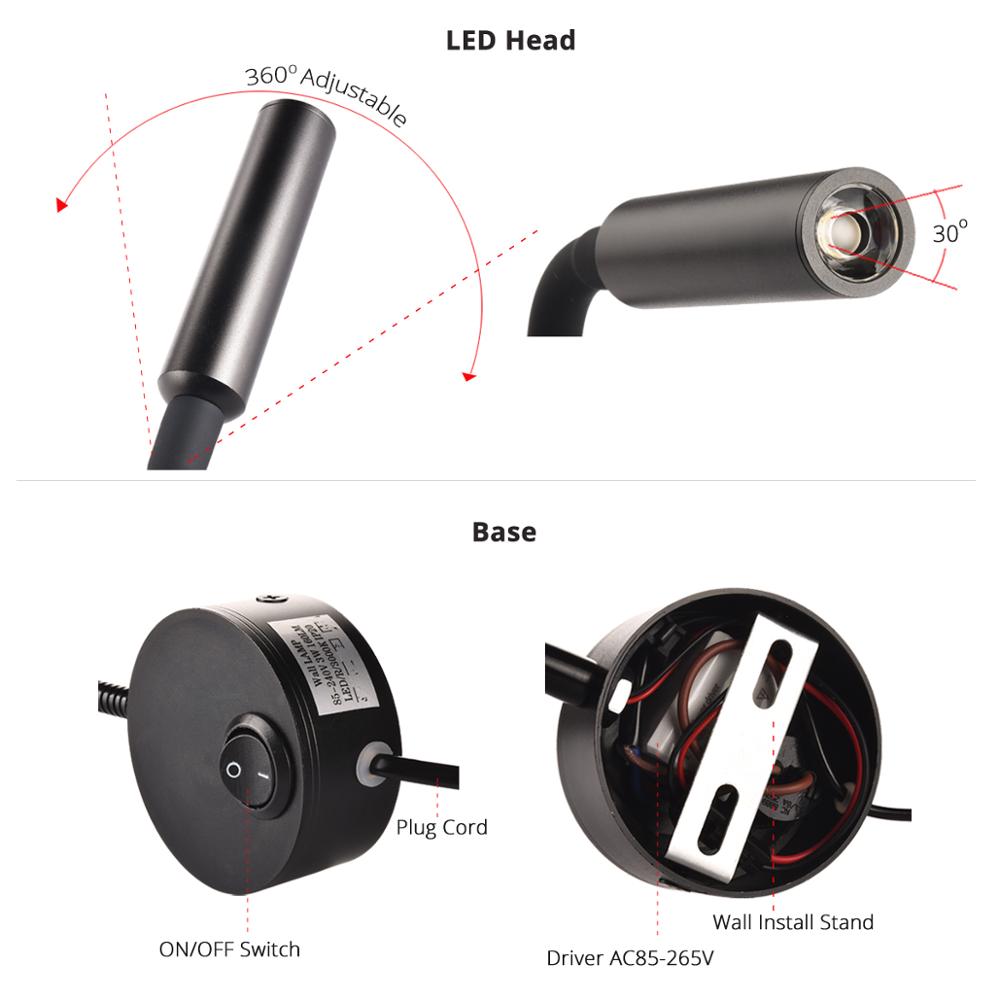 침대 옆 작업/학습/독서용 램프 벽등 3W LED 북램 - Book Light Flexible 리뷰 및 가격