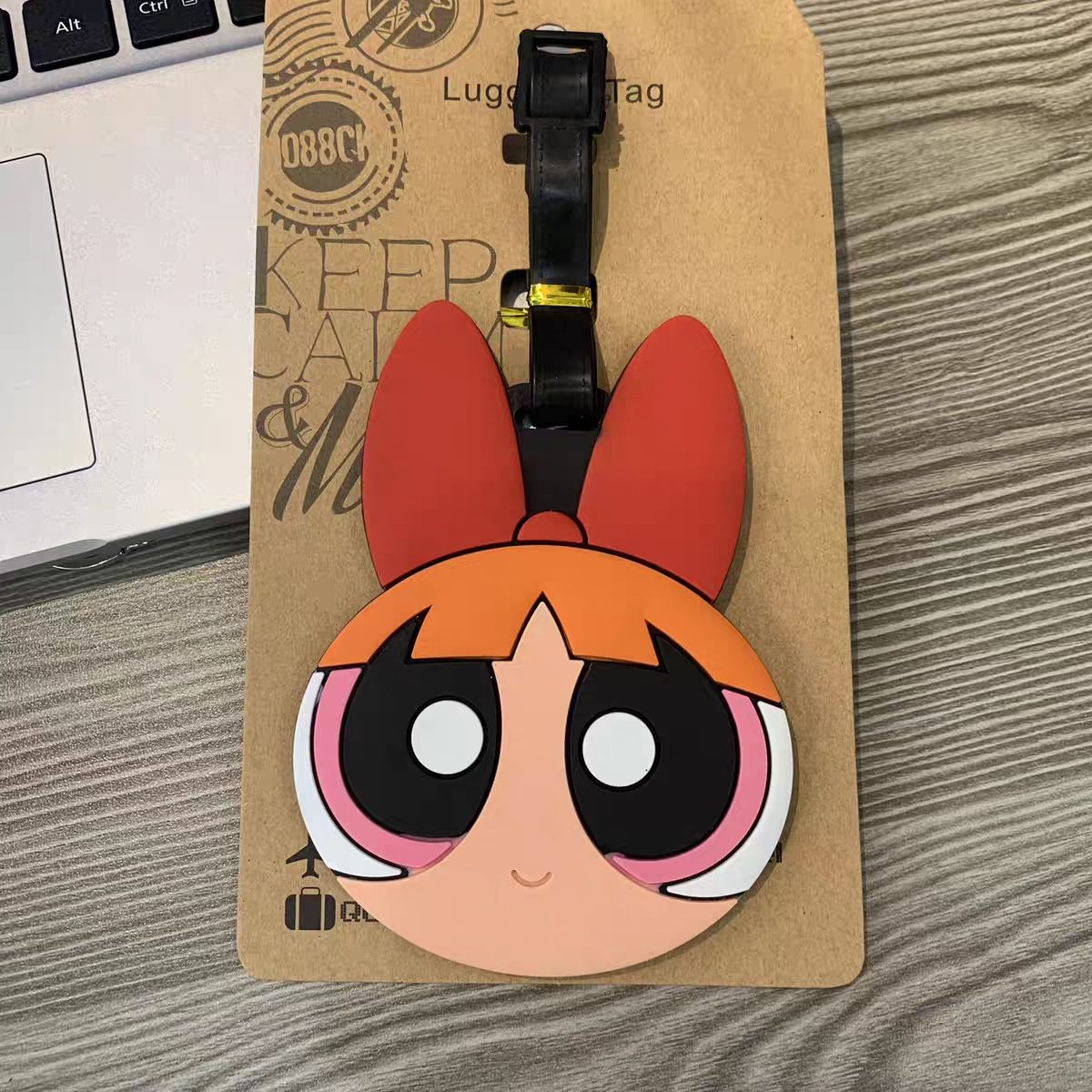 파워퍼프걸즈 가방 펜던트 귀여운 만화 캐릭터 수하물 태 - Travel Accessories Girls 리뷰 및 가격