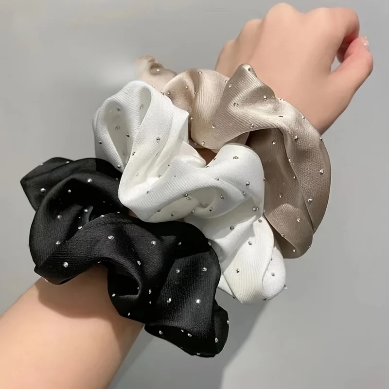 1/3개입 라인스톤 장식 새틴 스크런치 - 포니테일 및 - Travel Accessories Comfort 리뷰 및 가격