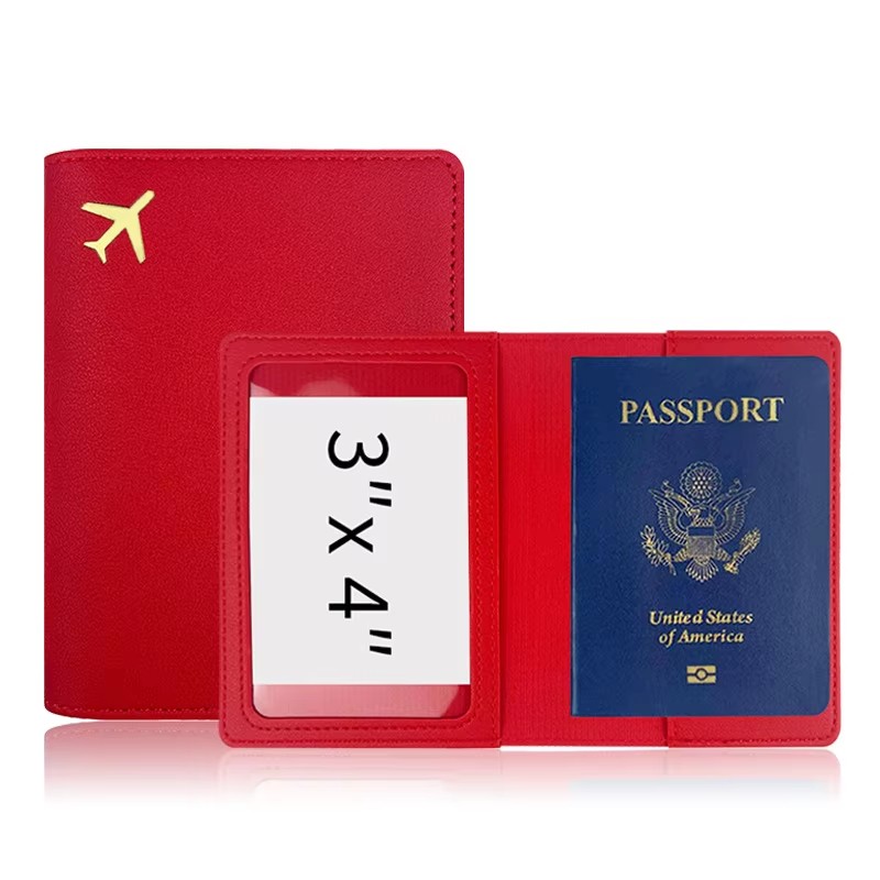 1개 신형 PU 가죽 여권 케이스 골드 비행기 여권 가 - Travel Accessories To Sew 리뷰 및 가격