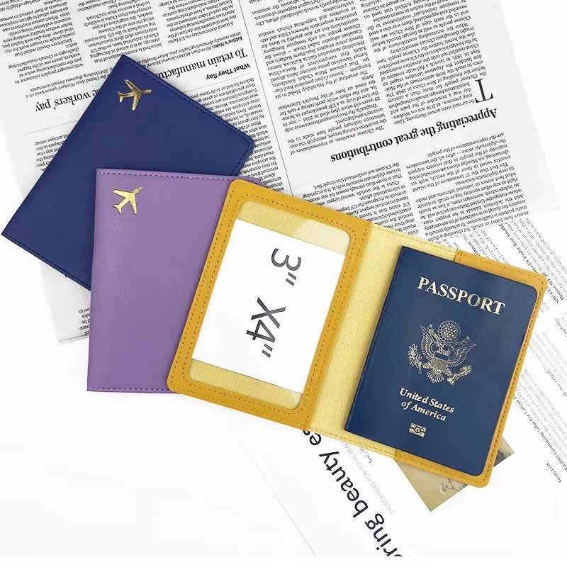 1개 신형 PU 가죽 여권 케이스 골드 비행기 여권 가 - Travel Accessories To Sew 리뷰 및 가격