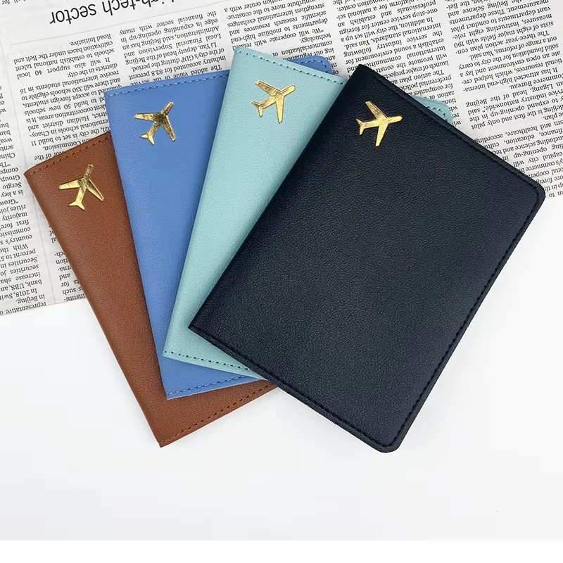 1개 신형 PU 가죽 여권 케이스 골드 비행기 여권 가 - Travel Accessories To Sew 리뷰 및 가격