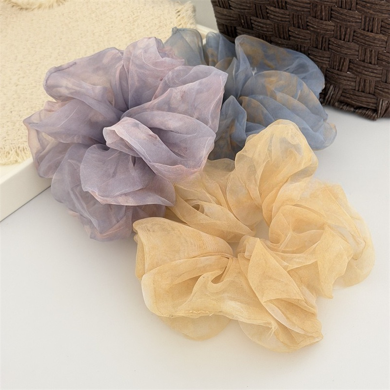 1Pc 헤어 스크런치 오버사이즈 오간자 타이다이 시스루 - Travel Accessories Girls 리뷰 및 가격