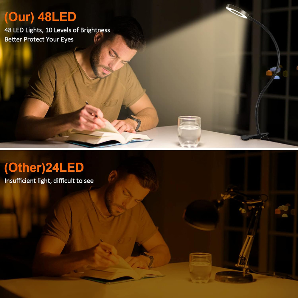 360 °   유연한 48 LED 책상 램프 클립 US - Book Light Flexible 리뷰 및 가격