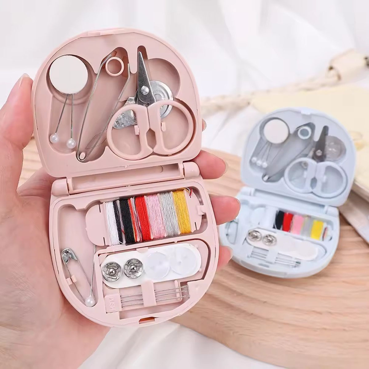 미니 수동 재봉틀 키트 휴대용 여행 재봉 도구 바늘과  - Travel Accessories To Sew 리뷰 및 가격