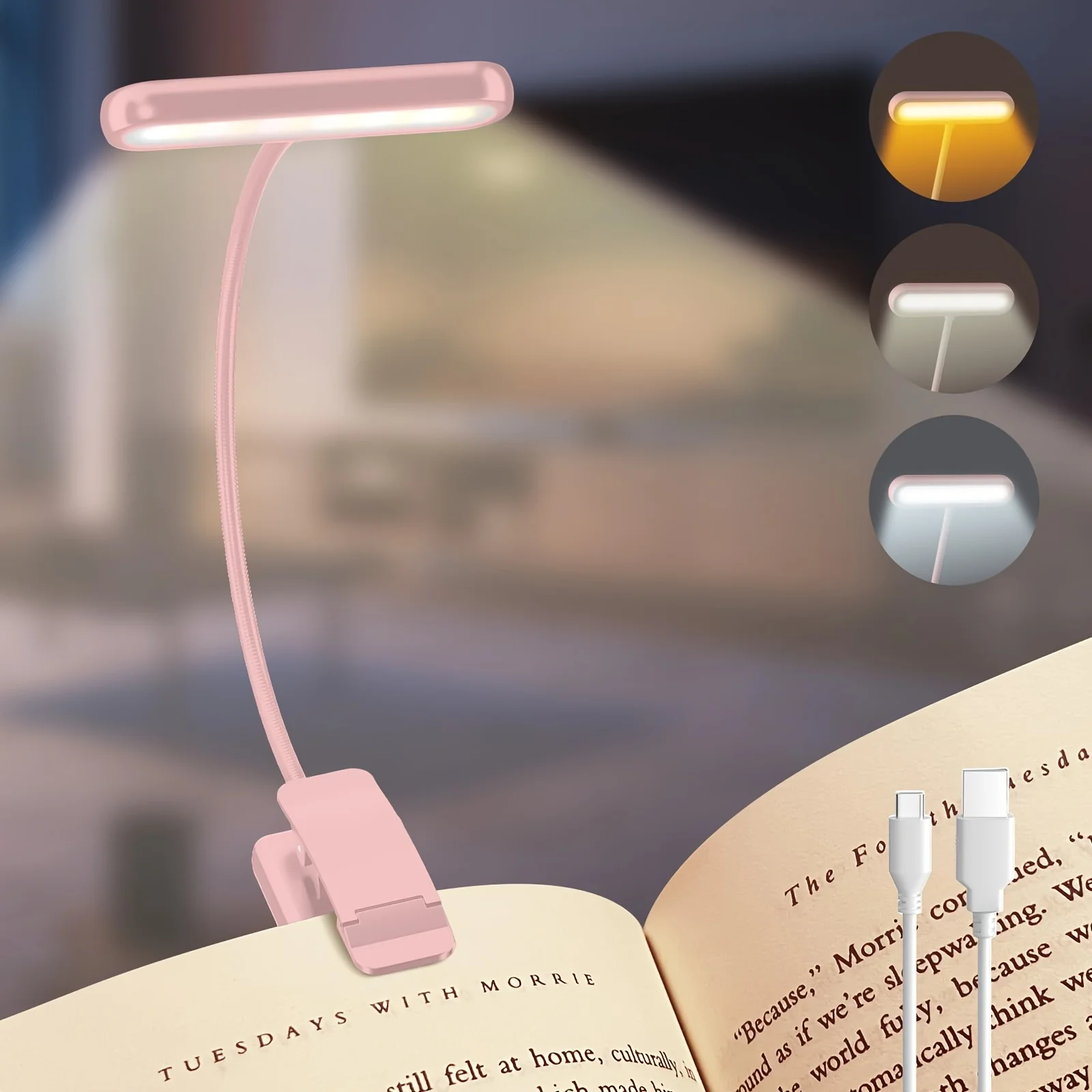 휴대용 유연한 쉬운 클립 야간 독서 램프 USB 충전식 - Book Light Flexible 리뷰 및 가격
