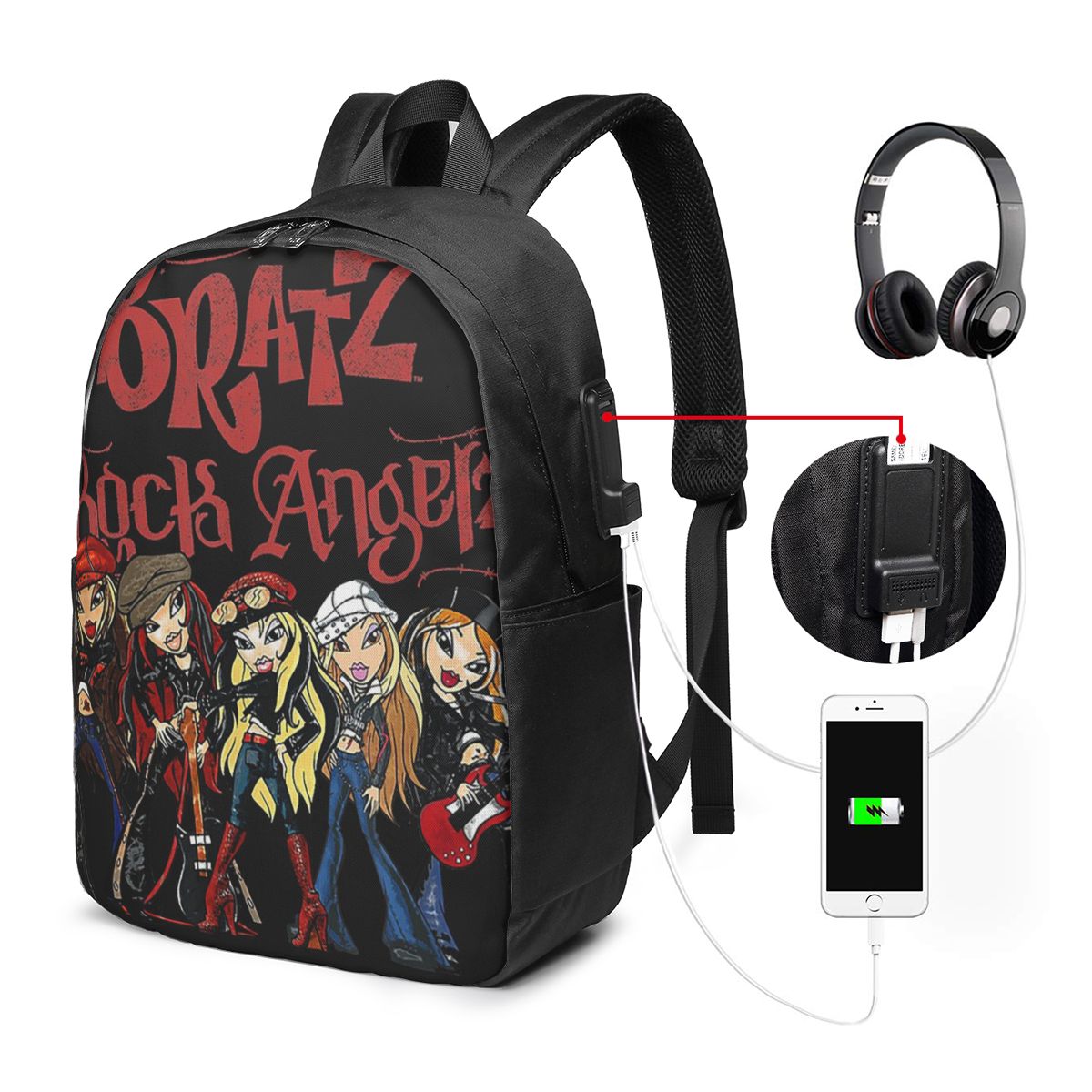 Bratz Rock Angelz 그룹 샷 백팩 여행 노 - Travel Accessories Men 리뷰 및 가격